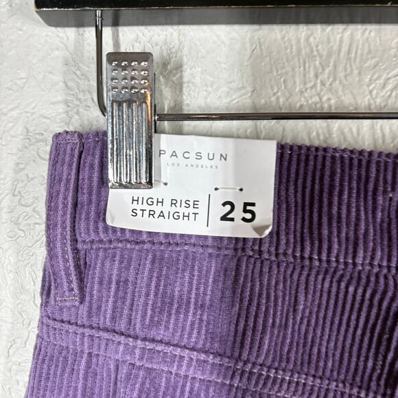 NEW! Pacsun Hi Rise Straight Corduroy Jeans Pants Purple Grape Casual Hippie 25 - Picture 6 of 9